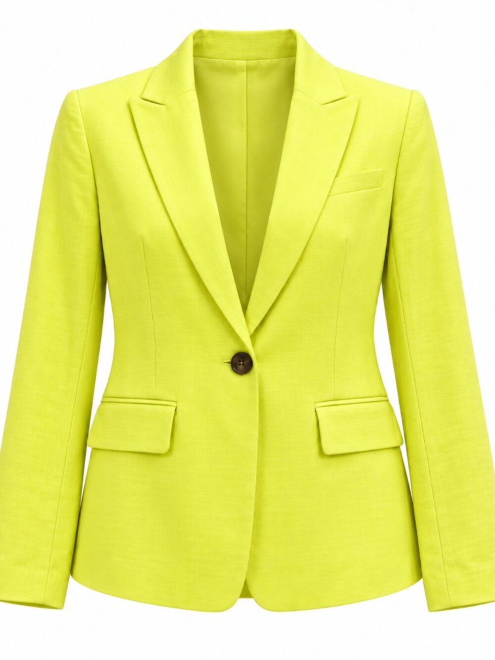 BODEN Women's Neon Yellow Linen Blazer Size 8 - Picture 10 of 10